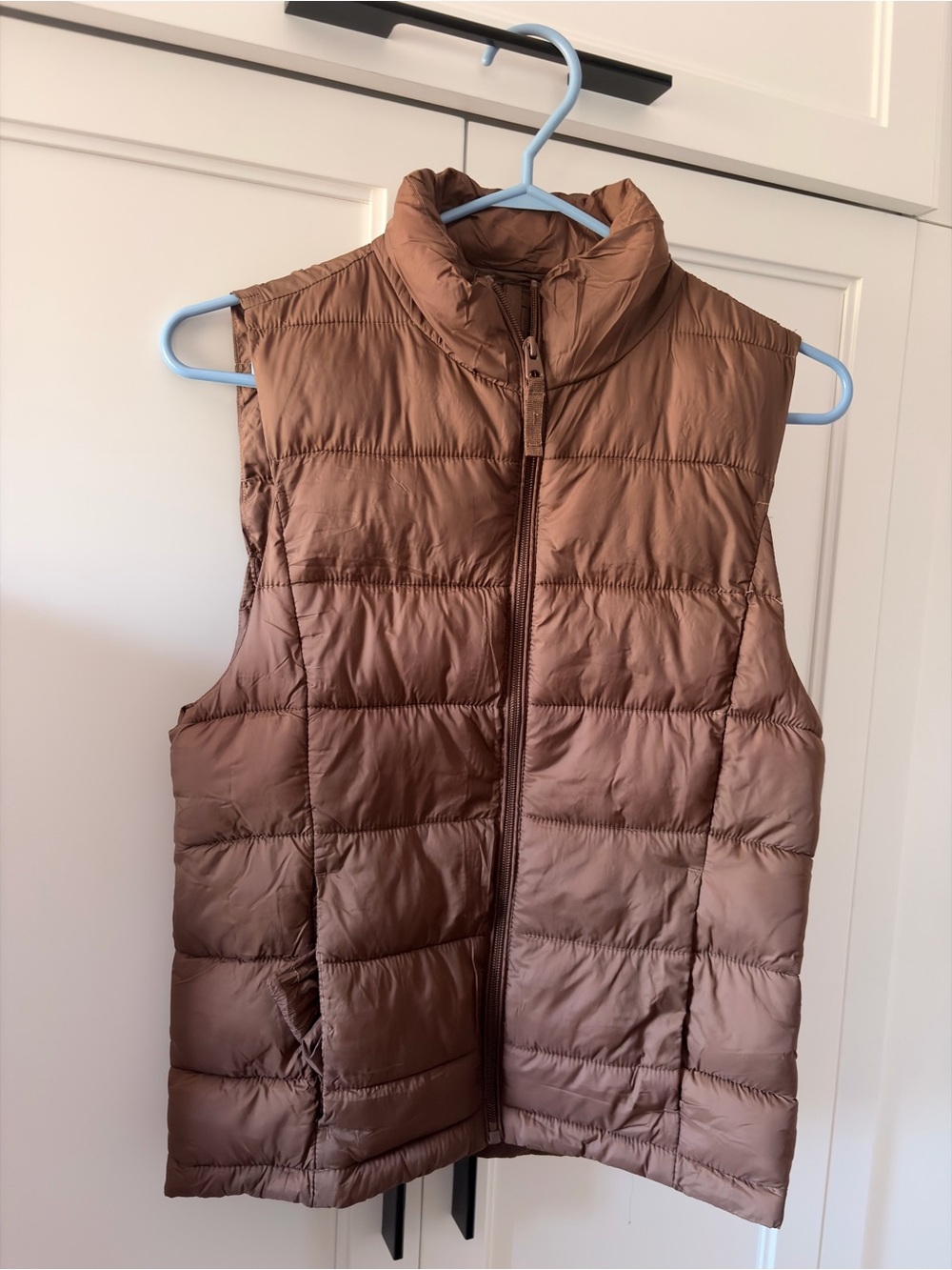 Women's Quilted Brown Puffer Vest